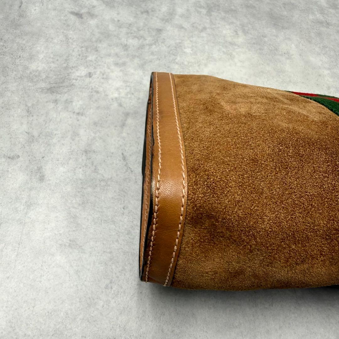 美品✨グッチ　クラッチバッグ シェリーライン ブラウン スエード