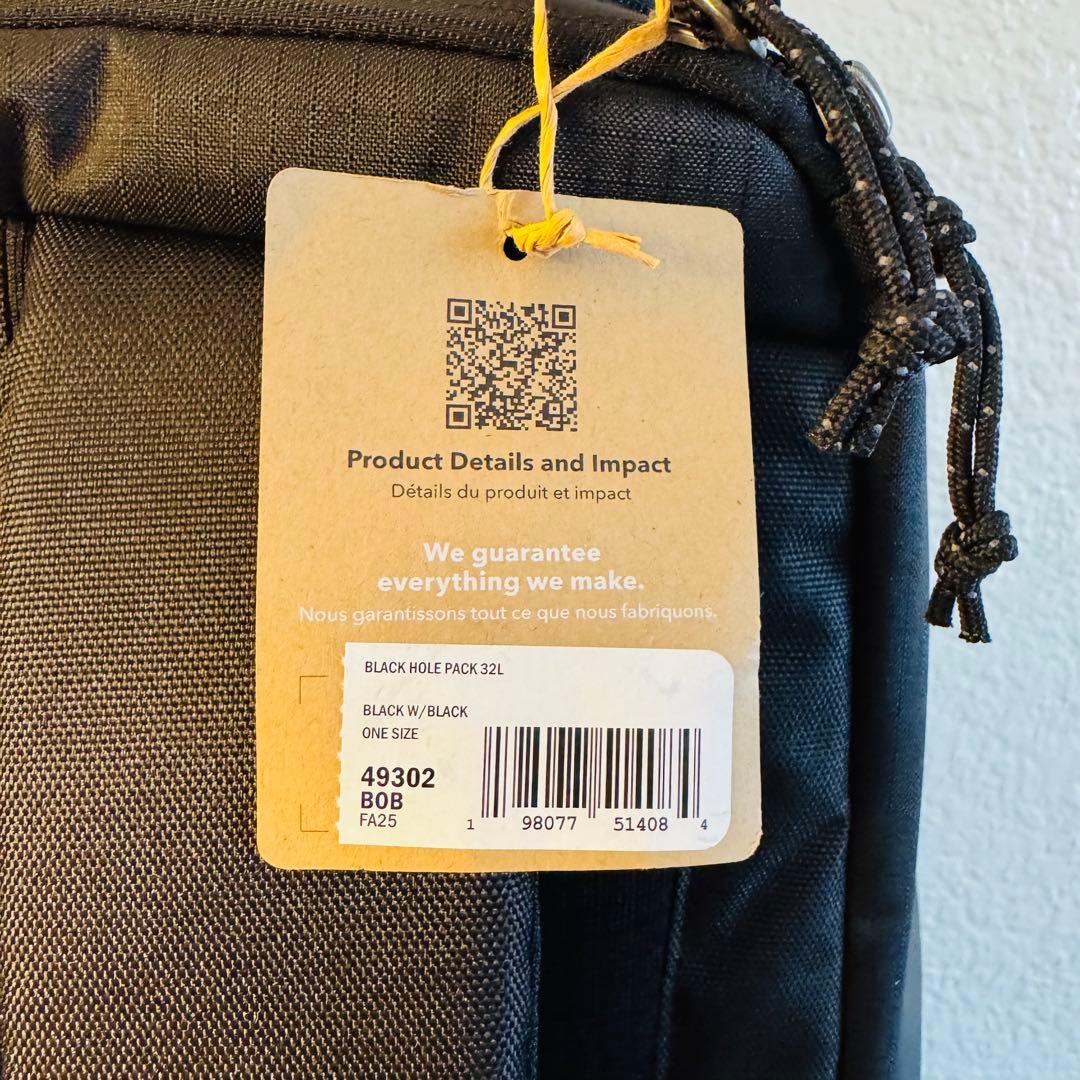 パタゴニア　ブラックホール　パック　32L 黒　新品未使用