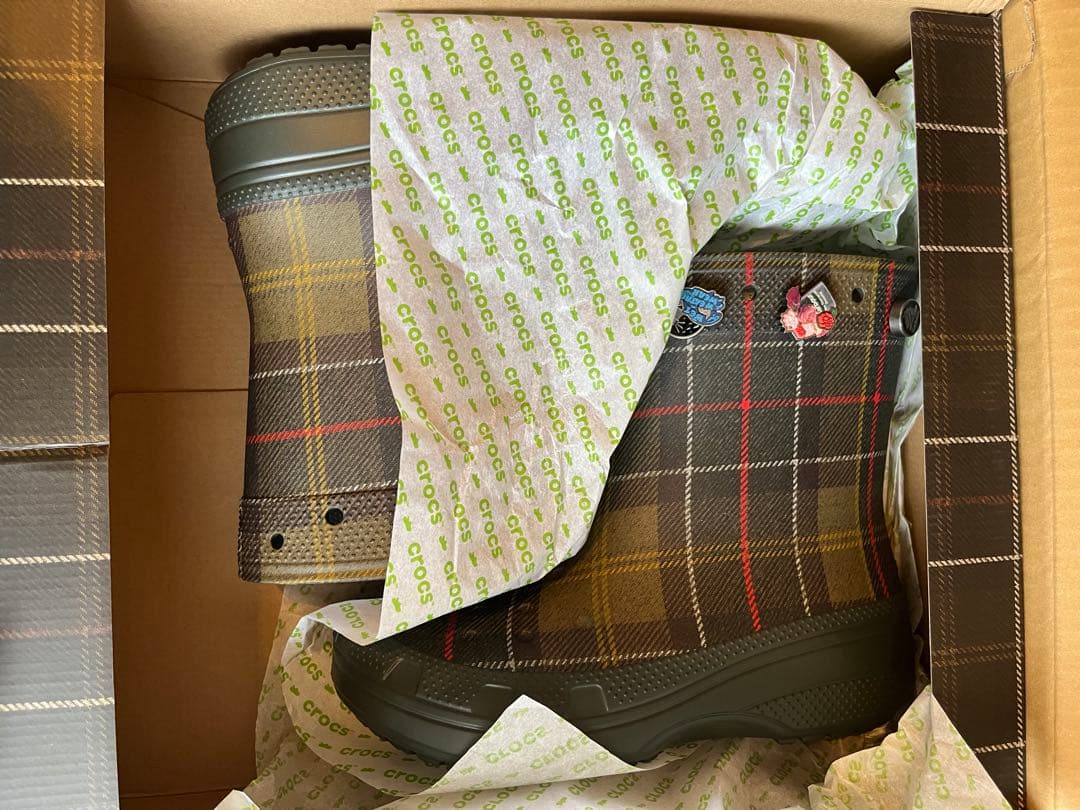 Barbour x Crocs タータンチェック ウェリントンブーツ サイズ9