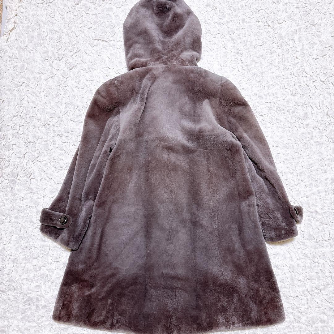 美品　サガミンクロイヤル　ロングコート フード シェアードミンク DASCO