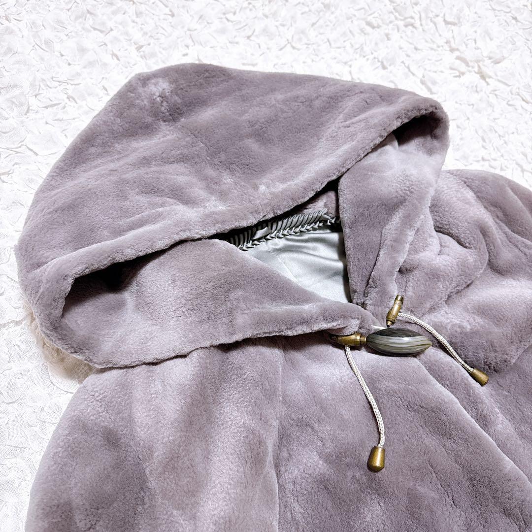 美品　サガミンクロイヤル　ロングコート フード シェアードミンク DASCO