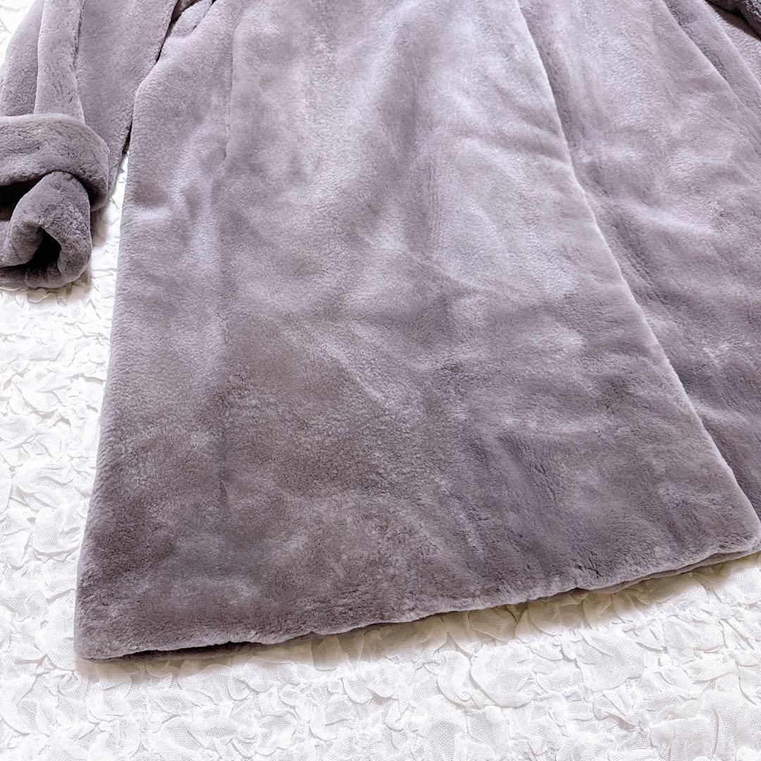 美品　サガミンクロイヤル　ロングコート フード シェアードミンク DASCO