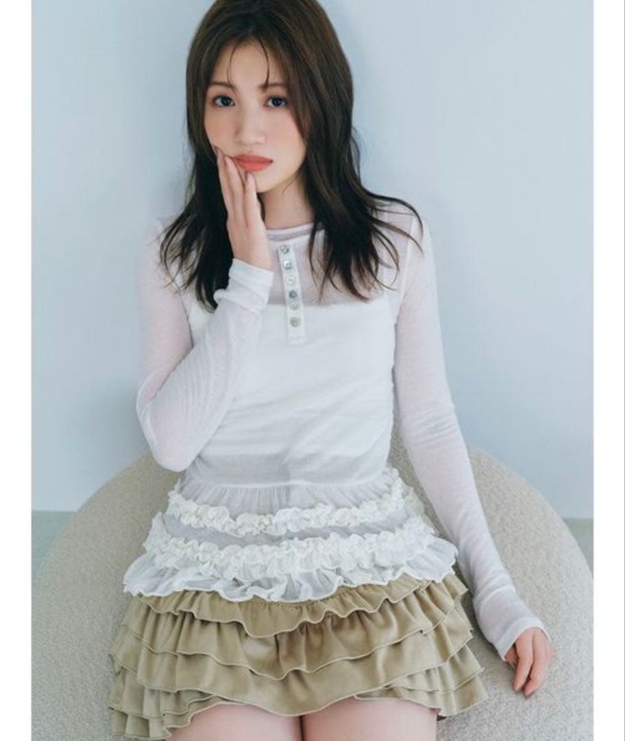 FURFUR 裾フリル ジャージー トップス