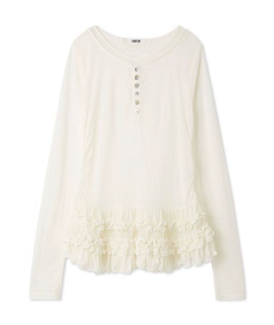 FURFUR 裾フリル ジャージー トップス