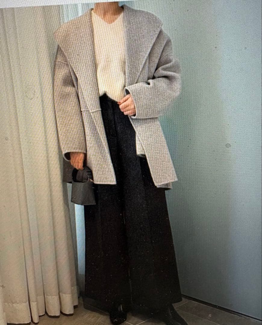 ウニ子　DES PRÉS ライトグレー ビーバーショートコート