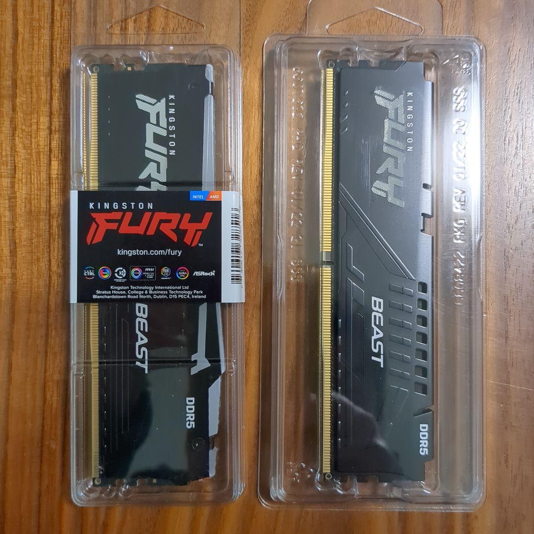 新品 16GB 2枚 kingston Beast DDR5 6000MHz