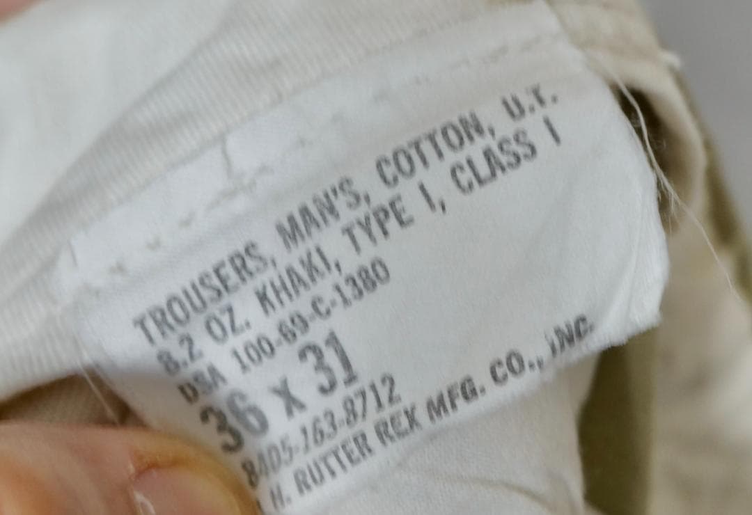ヴィンテージ　60s US ARMY コットンチノパン　カーキ　36×31