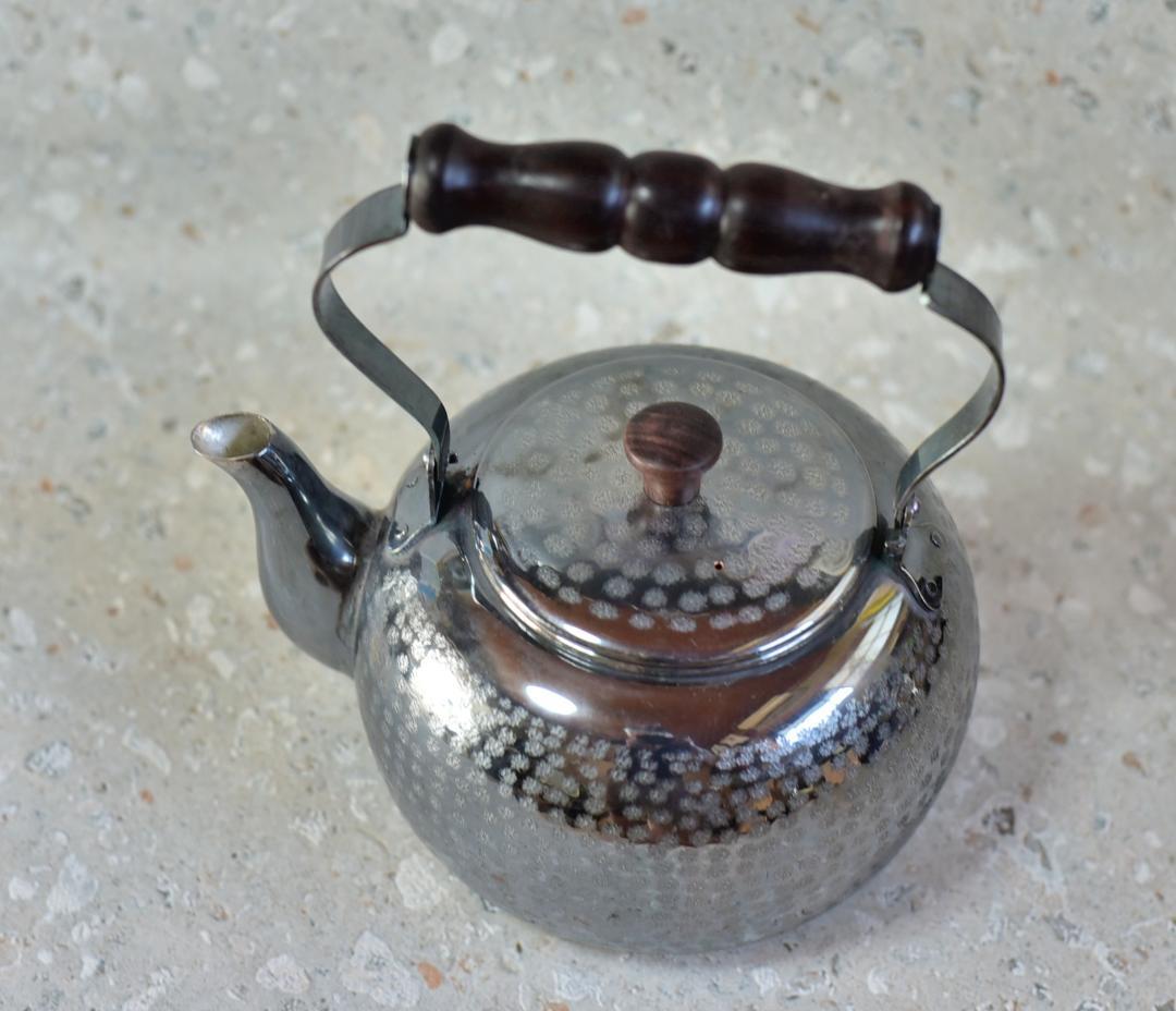 いぶし銀湯沸かし　銀瓶　銅製品お茶道具