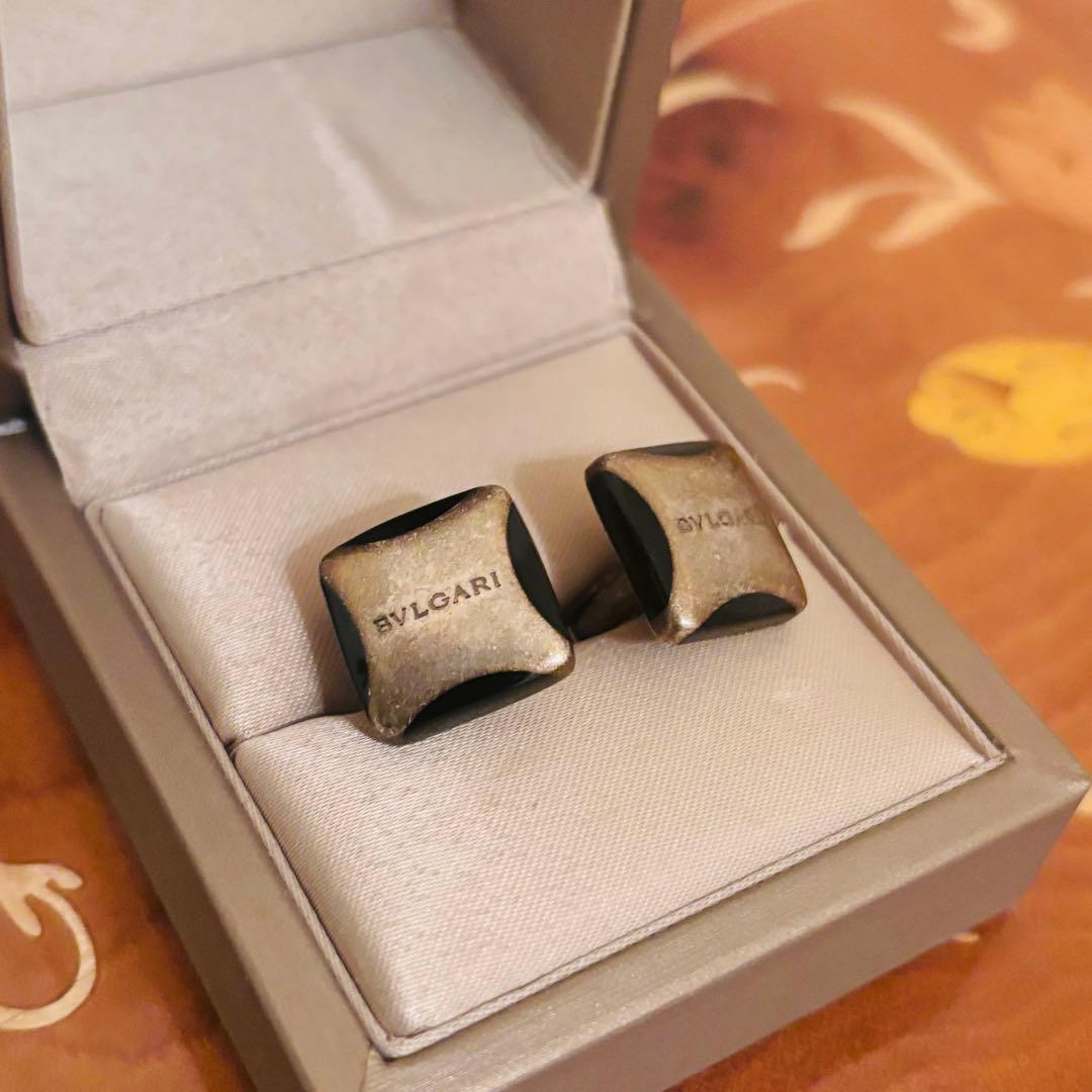ブルガリ カフス カフリンクス アンティークゴールドBVLGARI