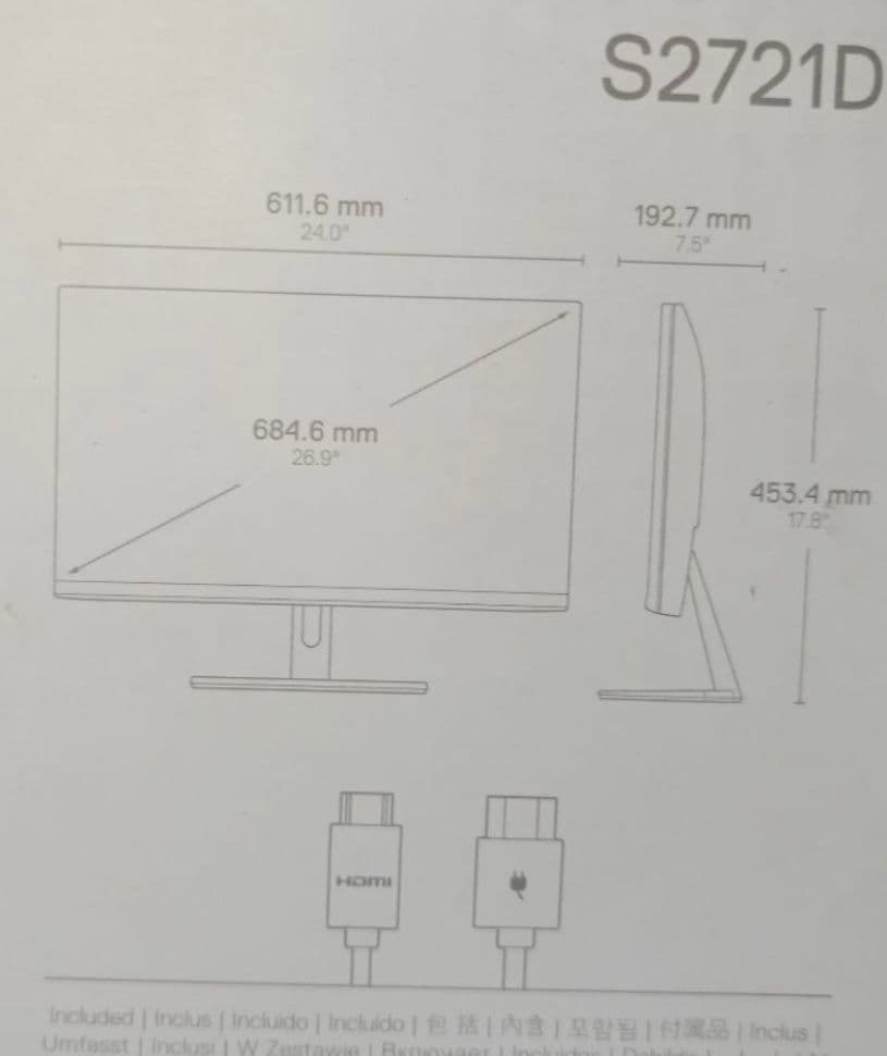 【期間限定値下】DellモニタS2721D 1440p QHD IPS27インチ
