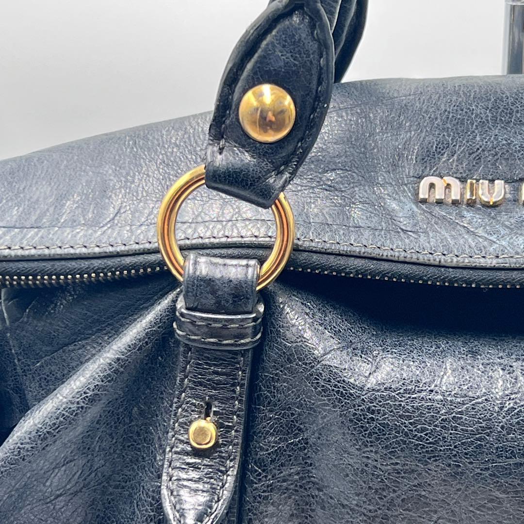 【定番】MIU MIU ミュウミュウ ヴィッテロルクス 2WAYバッグ 黒 人気