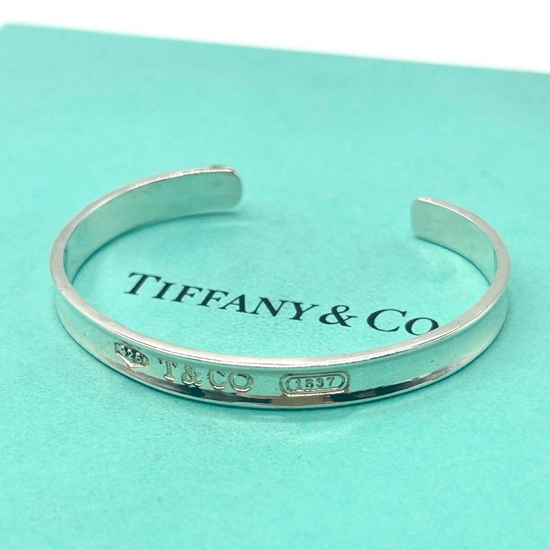 美品　ティファニー　ナロー　1837 バングル　カフ　シルバー　925