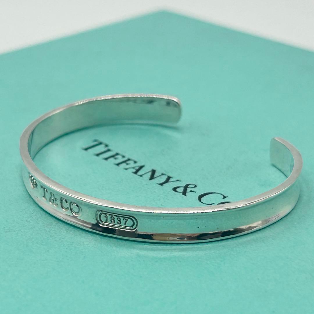 美品　ティファニー　ナロー　1837 バングル　カフ　シルバー　925
