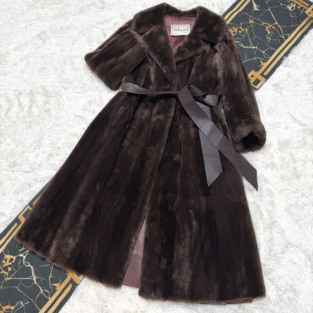 総丈110cm ヌートリア ロングコート シェアード ベルト トレンチ
