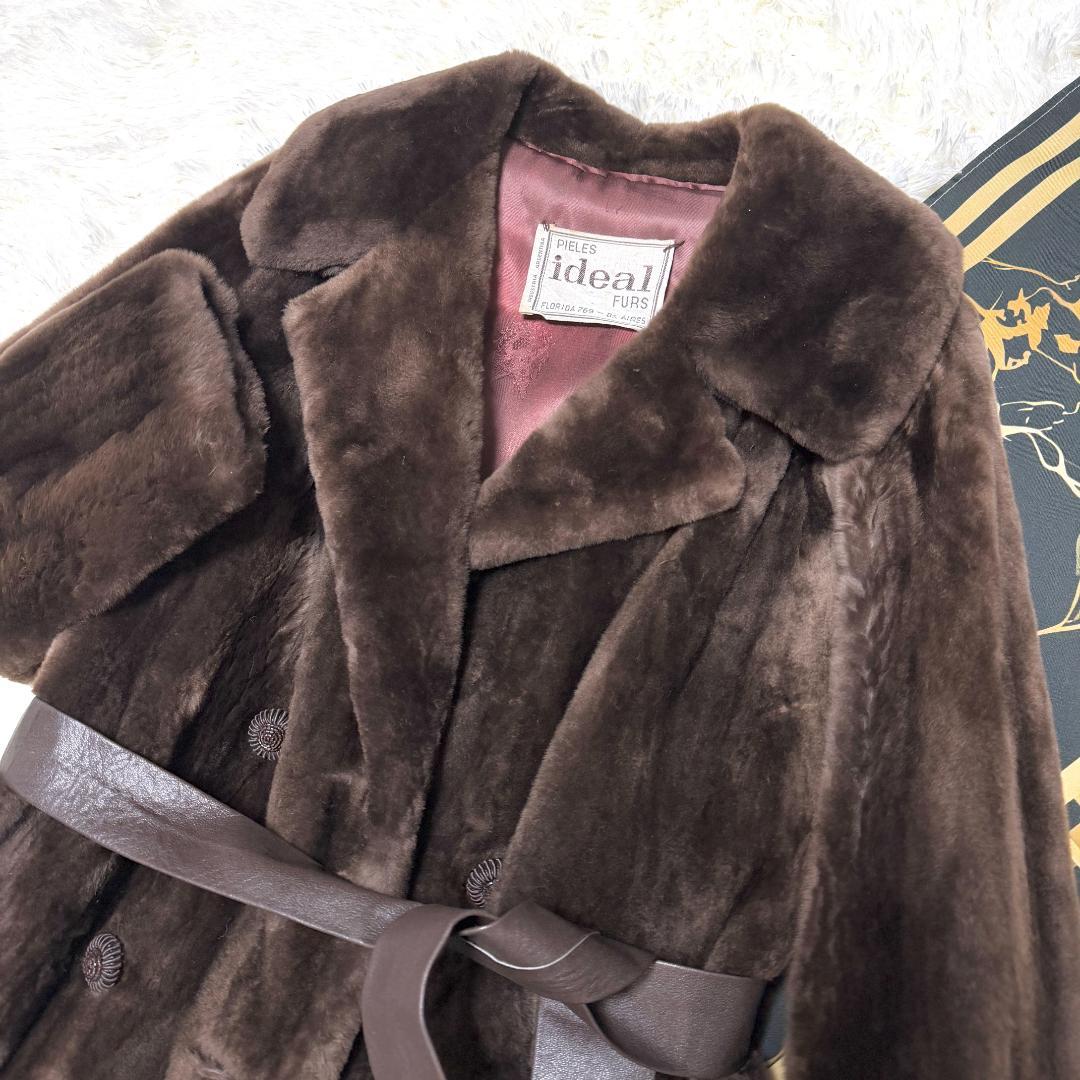 総丈110cm ヌートリア ロングコート シェアード ベルト トレンチ