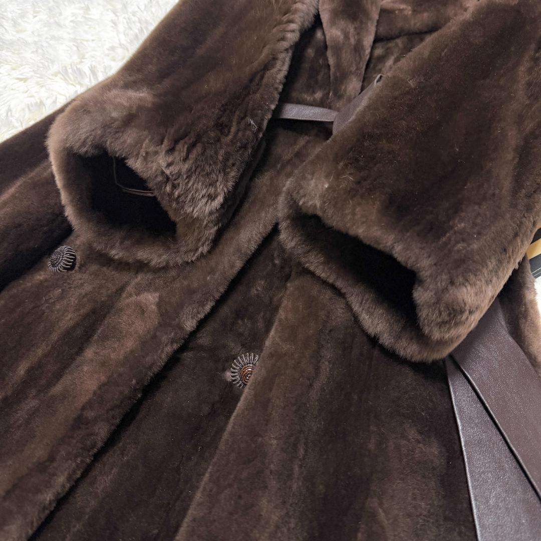 総丈110cm ヌートリア ロングコート シェアード ベルト トレンチ