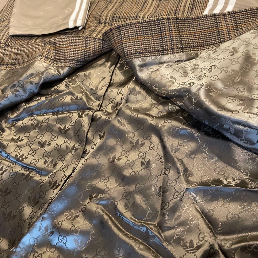 【新品未使用】グッチ　アディダス　ノーカラーコート　710398 裏地総柄