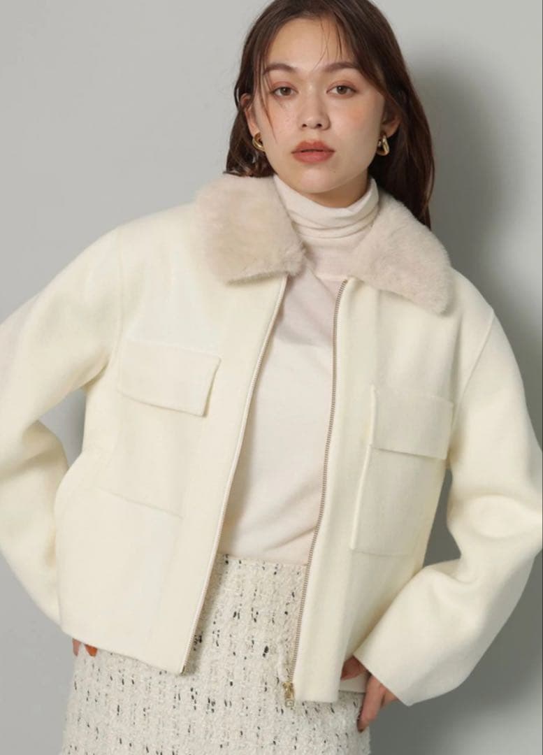 めりファー付きBIGポケットリバーブルゾン