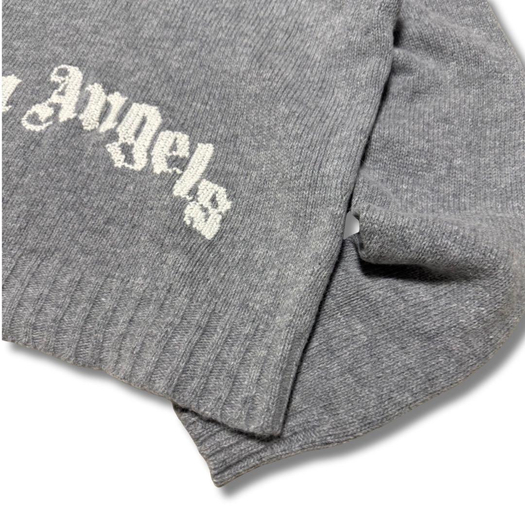 パームエンジェルス カーブロゴ セーター ニット グレー