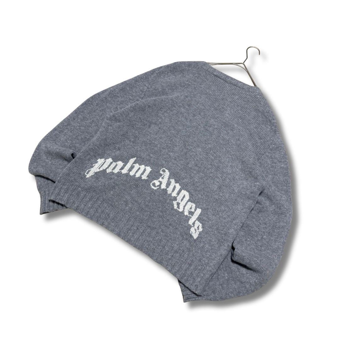 パームエンジェルス カーブロゴ セーター ニット グレー