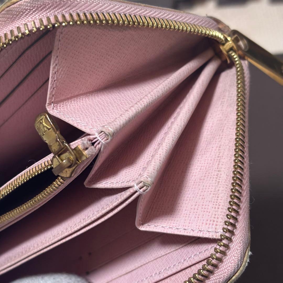 LOUIS VUITTON ダミエ・アズール 長財布　ローズバレリーヌ　ジッピー