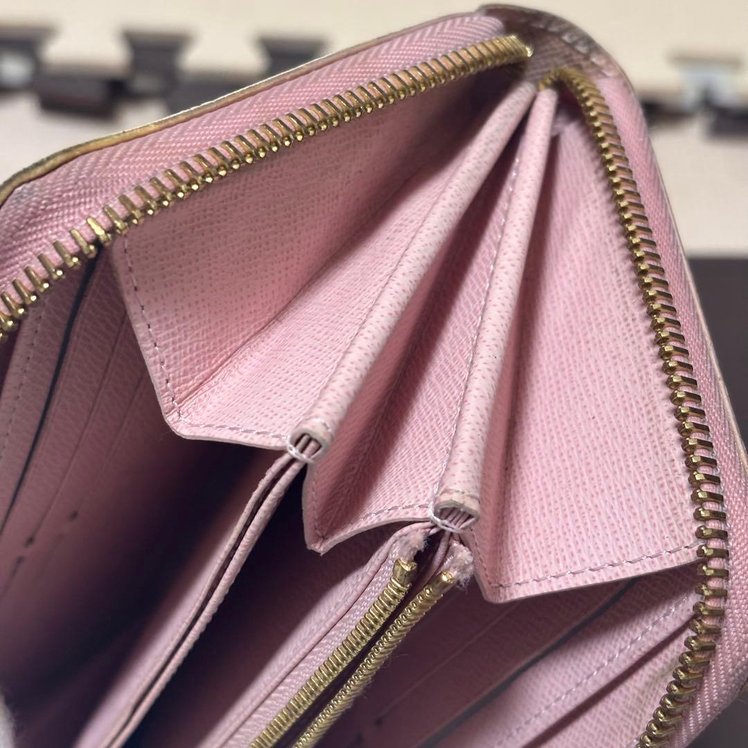 LOUIS VUITTON ダミエ・アズール 長財布　ローズバレリーヌ　ジッピー