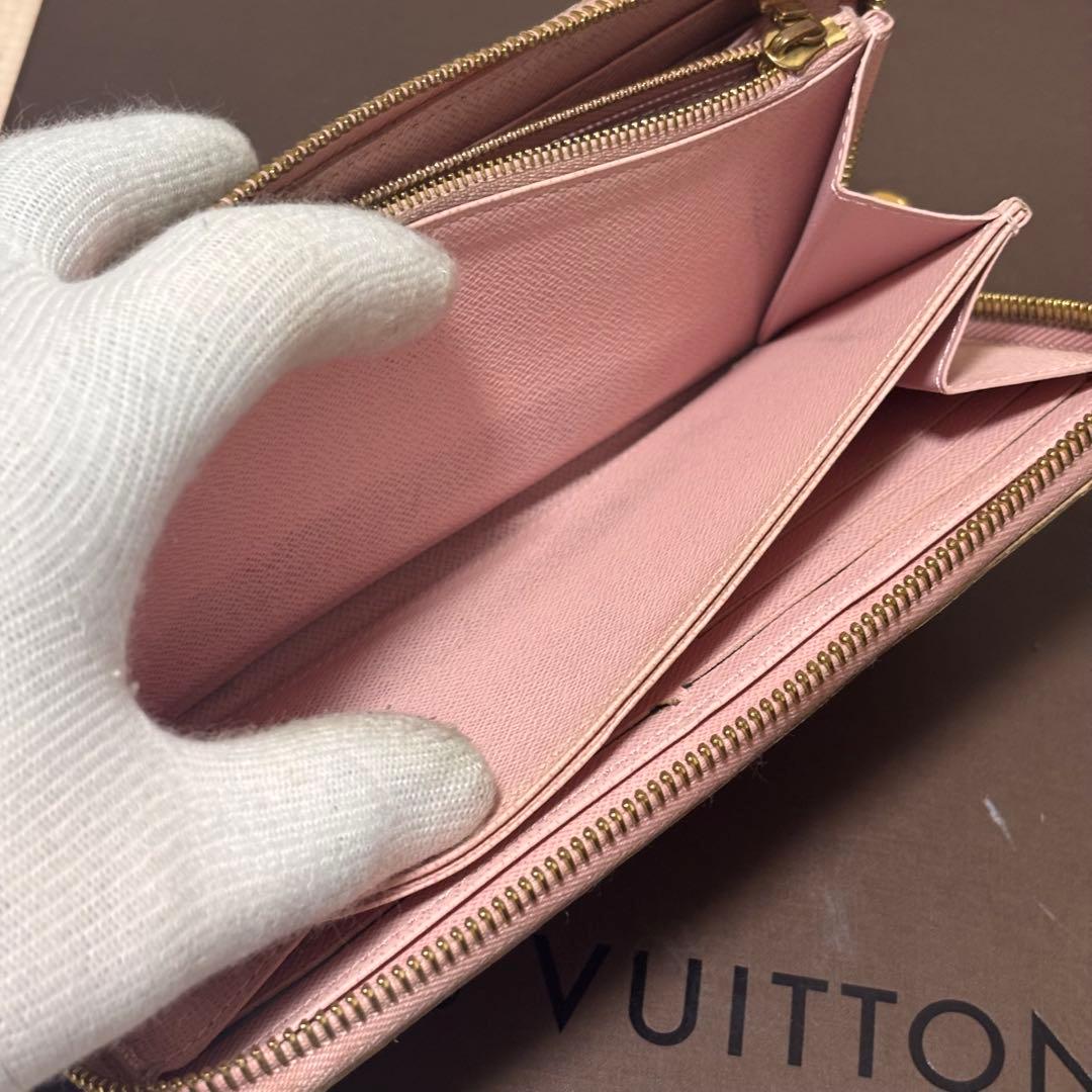 LOUIS VUITTON ダミエ・アズール 長財布　ローズバレリーヌ　ジッピー