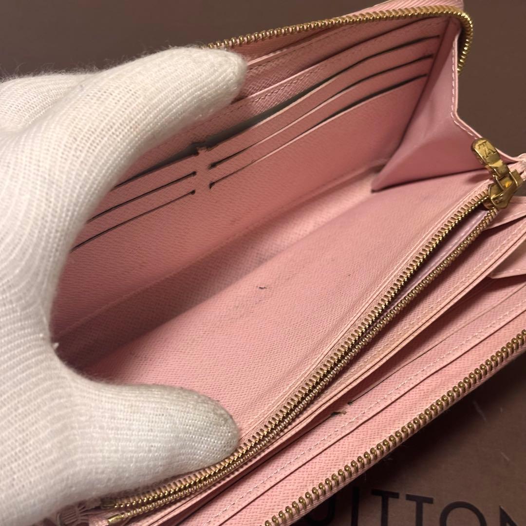 LOUIS VUITTON ダミエ・アズール 長財布　ローズバレリーヌ　ジッピー