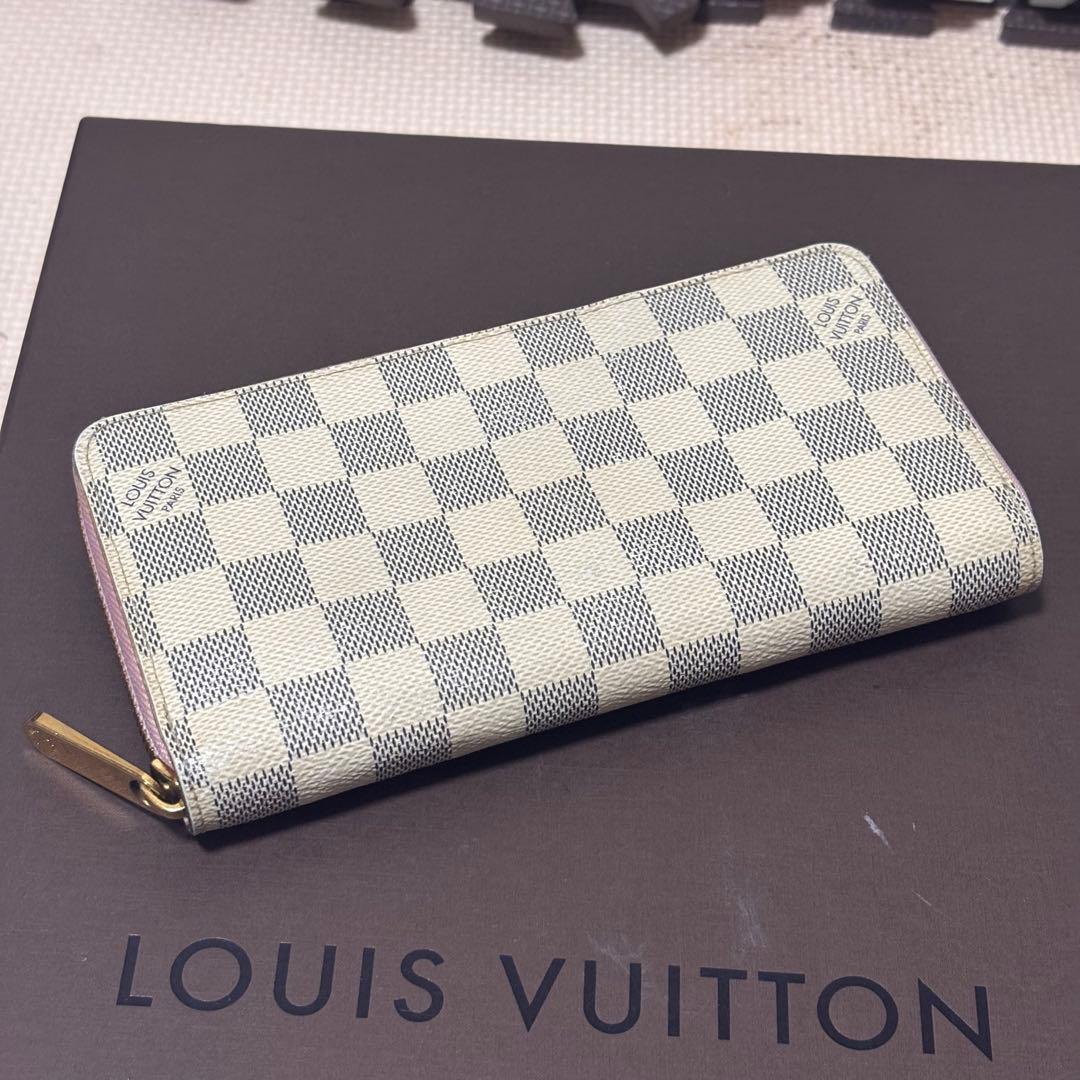 LOUIS VUITTON ダミエ・アズール 長財布　ローズバレリーヌ　ジッピー