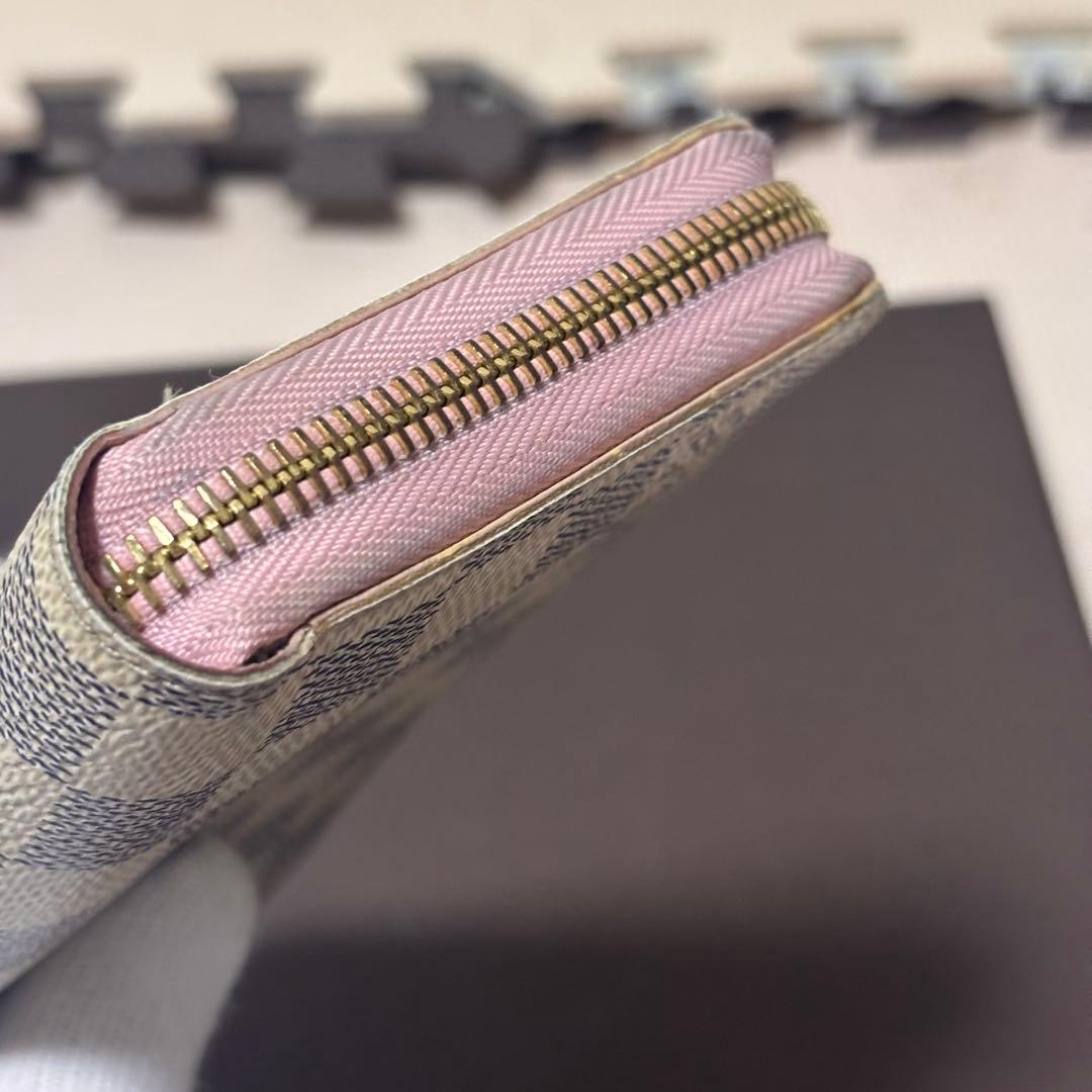 LOUIS VUITTON ダミエ・アズール 長財布　ローズバレリーヌ　ジッピー