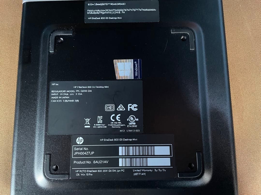 HP EliteDesk 超小型 第9世代i5 メモリ8GB SSD＋HDD