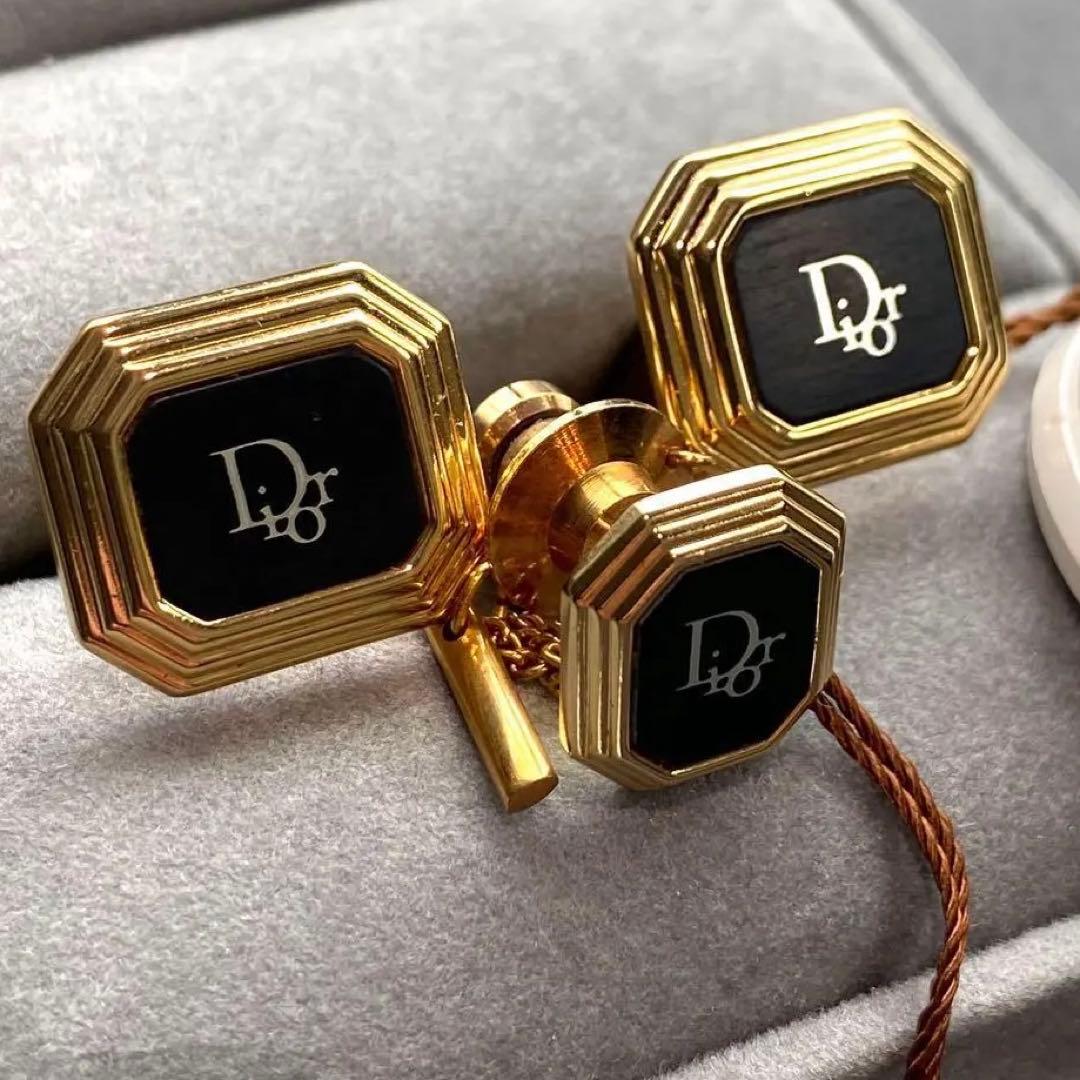 【未使用タグ付き】DIOR カフリンクス　ネクタイピン　２点セット