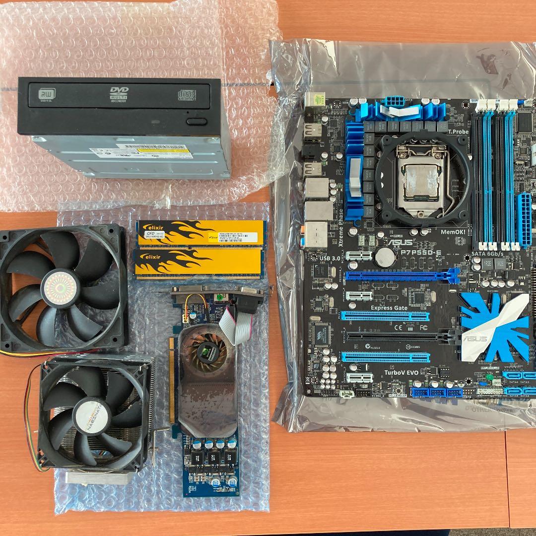 自作PCパーツセット　Corei7 860, P7P55D,メモリ,GPUなど