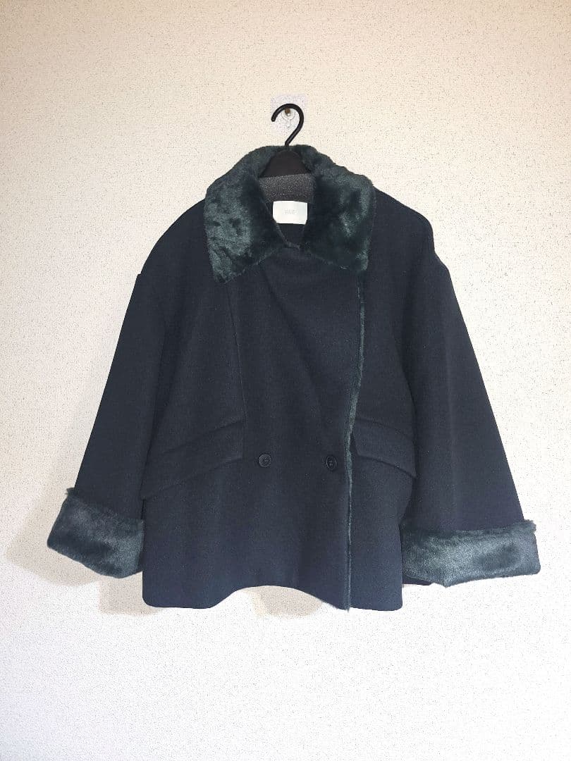 なっ品　(新品)ウーリーテックフェイクファーショートコート