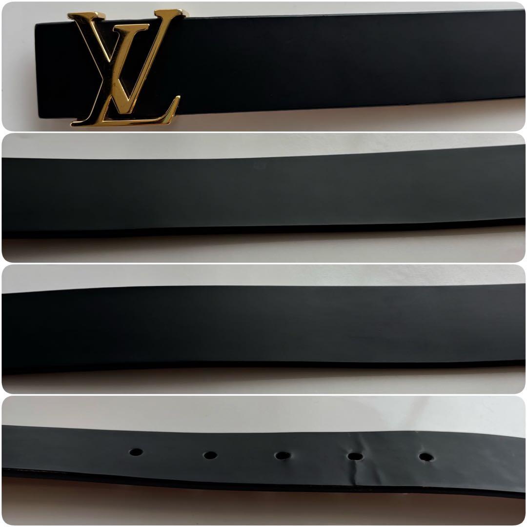 【美品】ルイヴィトンベルトLVイニシャル 黒LOUIS VUITTON