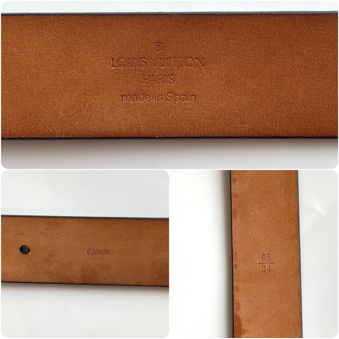 【美品】ルイヴィトンベルトLVイニシャル 黒LOUIS VUITTON