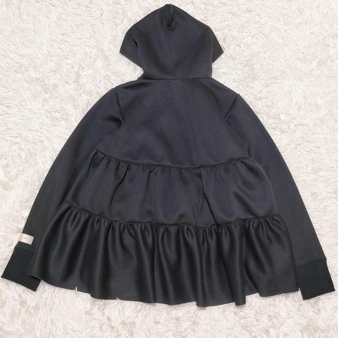 ✨️人気✨️定番✨️ ヨリ ダンボールティアードパーカー ジップアップ ブラック