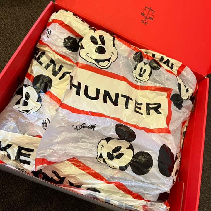 値下げ終【新品未使用】ハンター×ミッキー レインブーツ　US7