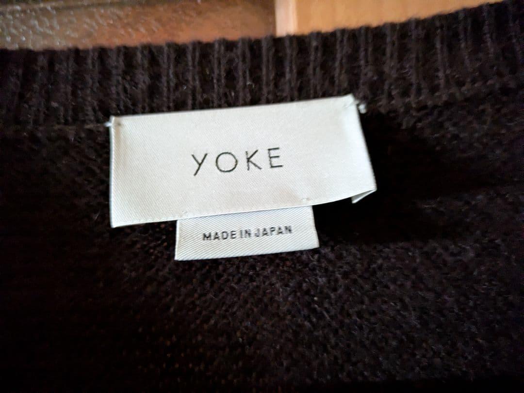 YOKE CREW NECK クルーネックニットブラウン