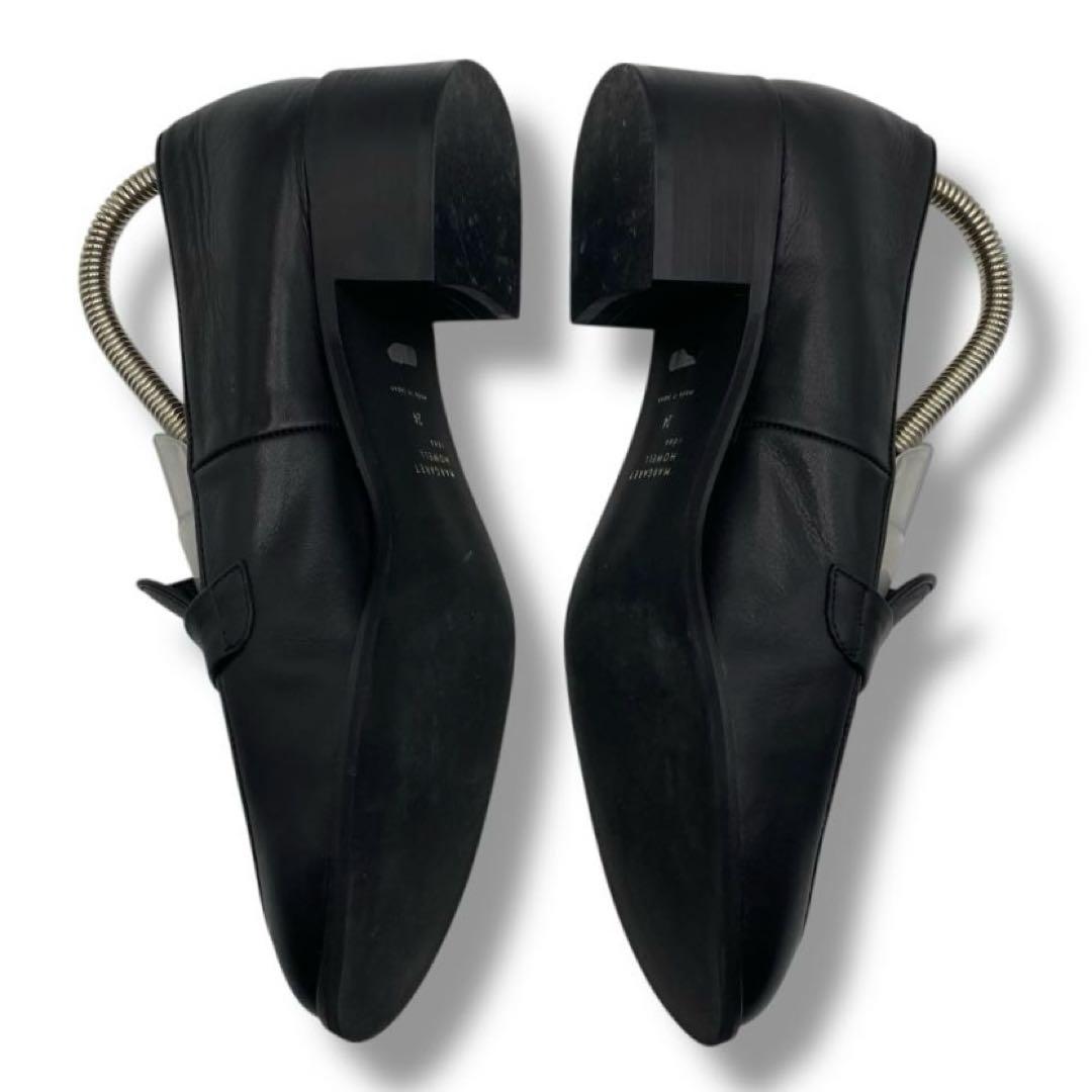 美品 MHL マーガレットハウエル レザー ヒール パンプス 革靴 ローファー