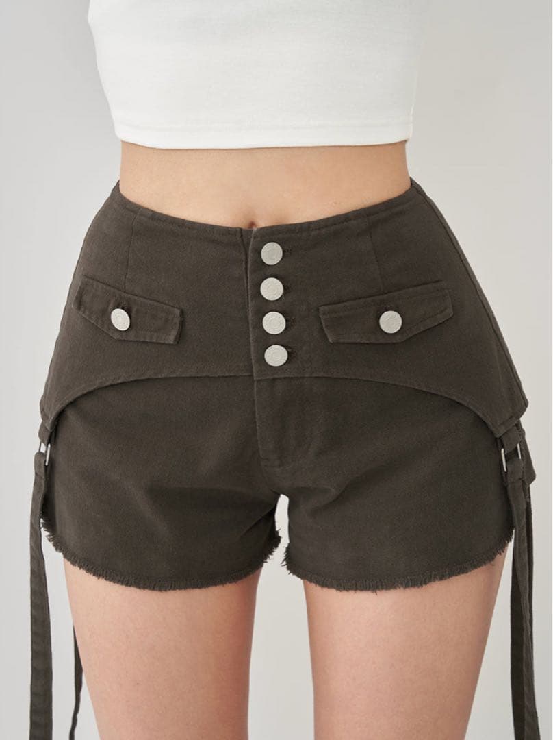 ダーリッチ レイヤードツイルショートパンツ