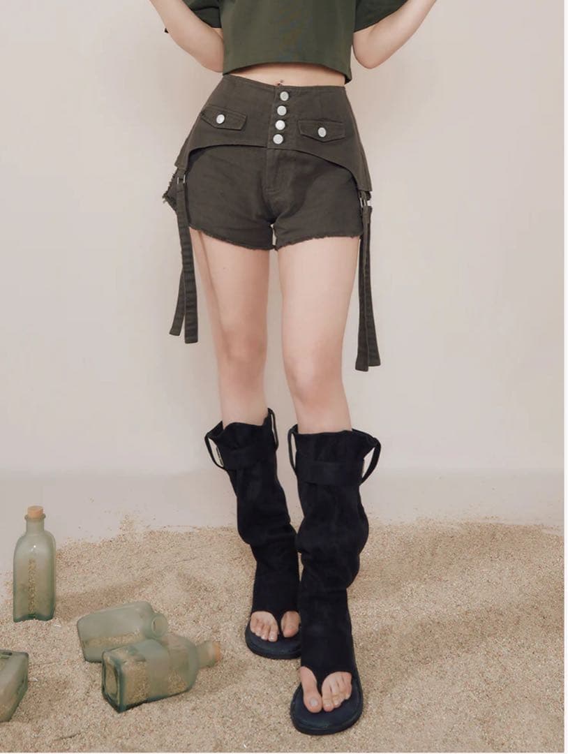 ダーリッチ レイヤードツイルショートパンツ