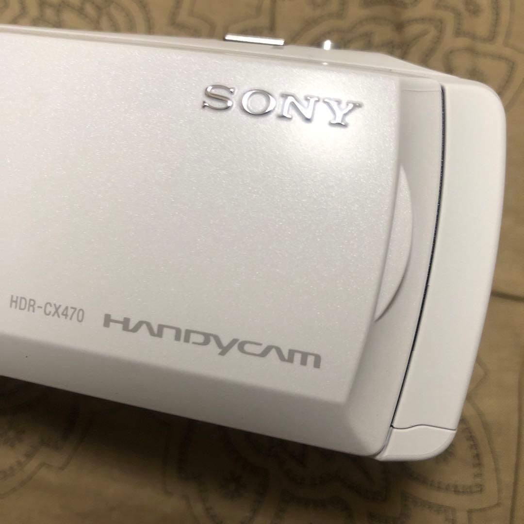 ほぼ新品 SONY HDR-CX470 ホワイト ビデオカメラ 完品