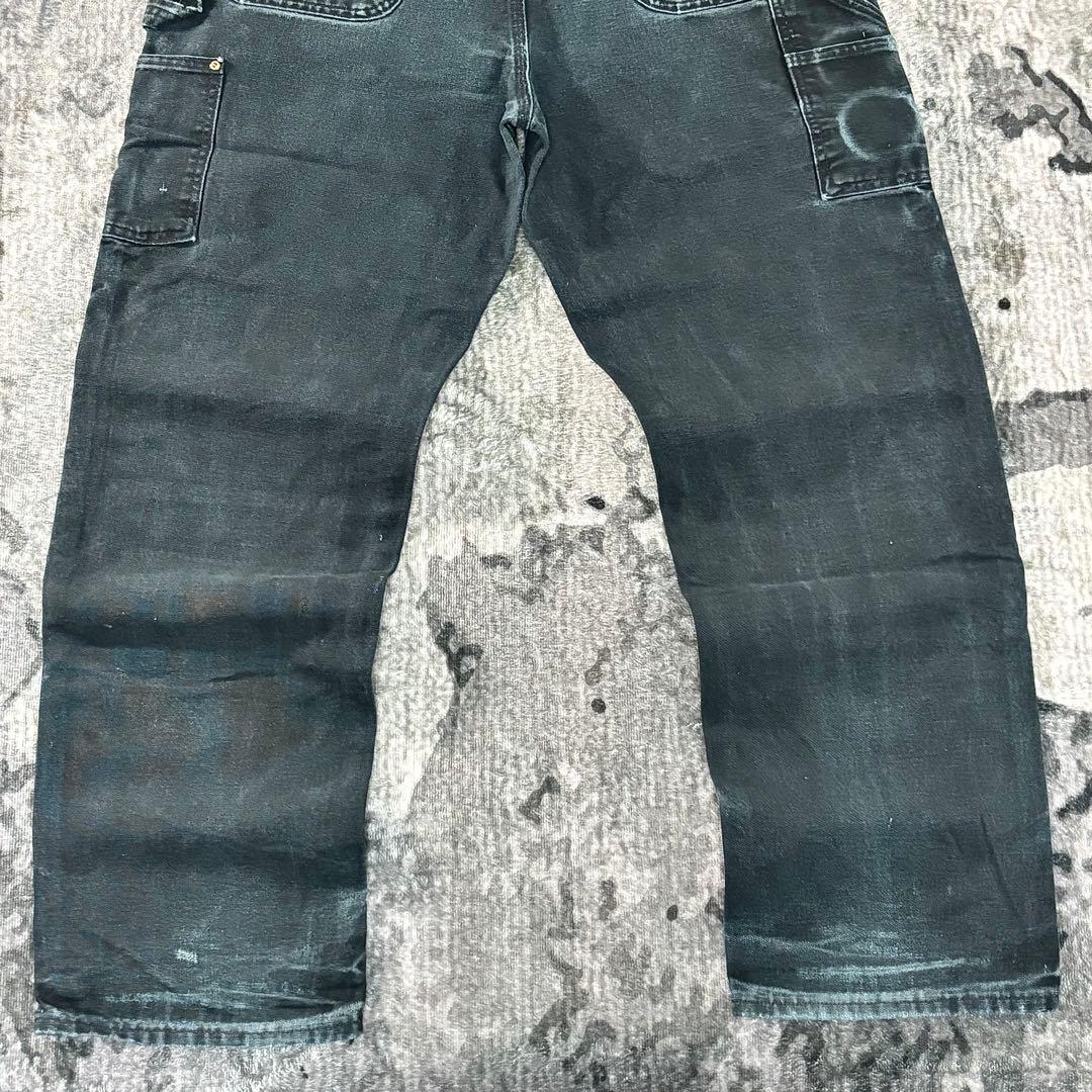 90s USA製 36×32 Carhartt 超フェードブラック 一点物
