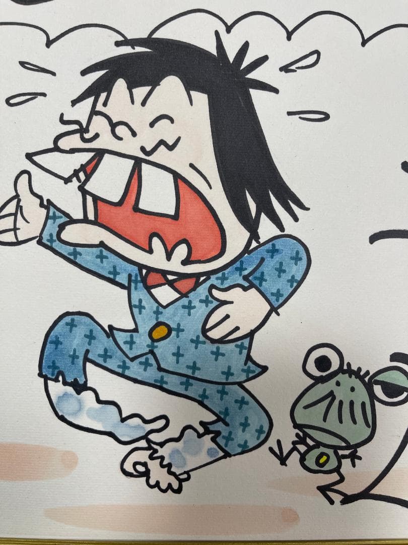 赤塚不二夫　おそ松くん【イヤミ】ビシェーッ！　直筆サイン色紙