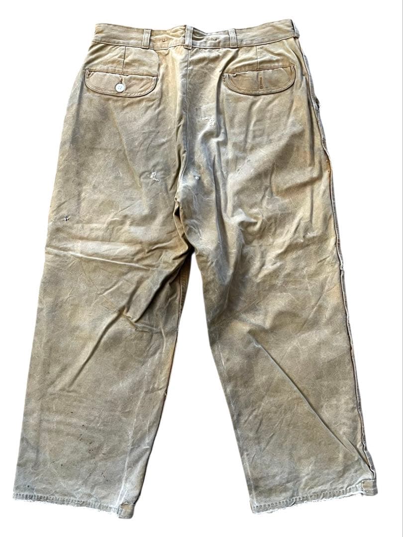 ▪️vintage 50's 60's ダックワークパンツ w33茶ブラウン