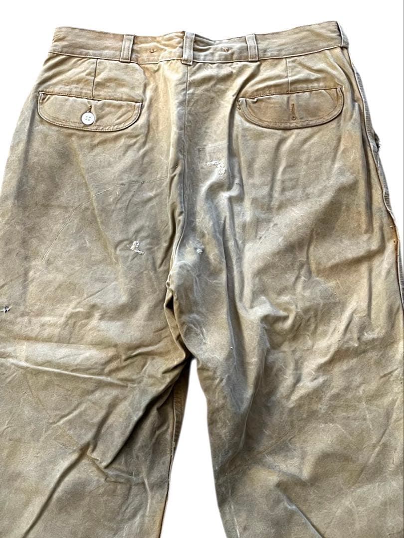 ▪️vintage 50's 60's ダックワークパンツ w33茶ブラウン