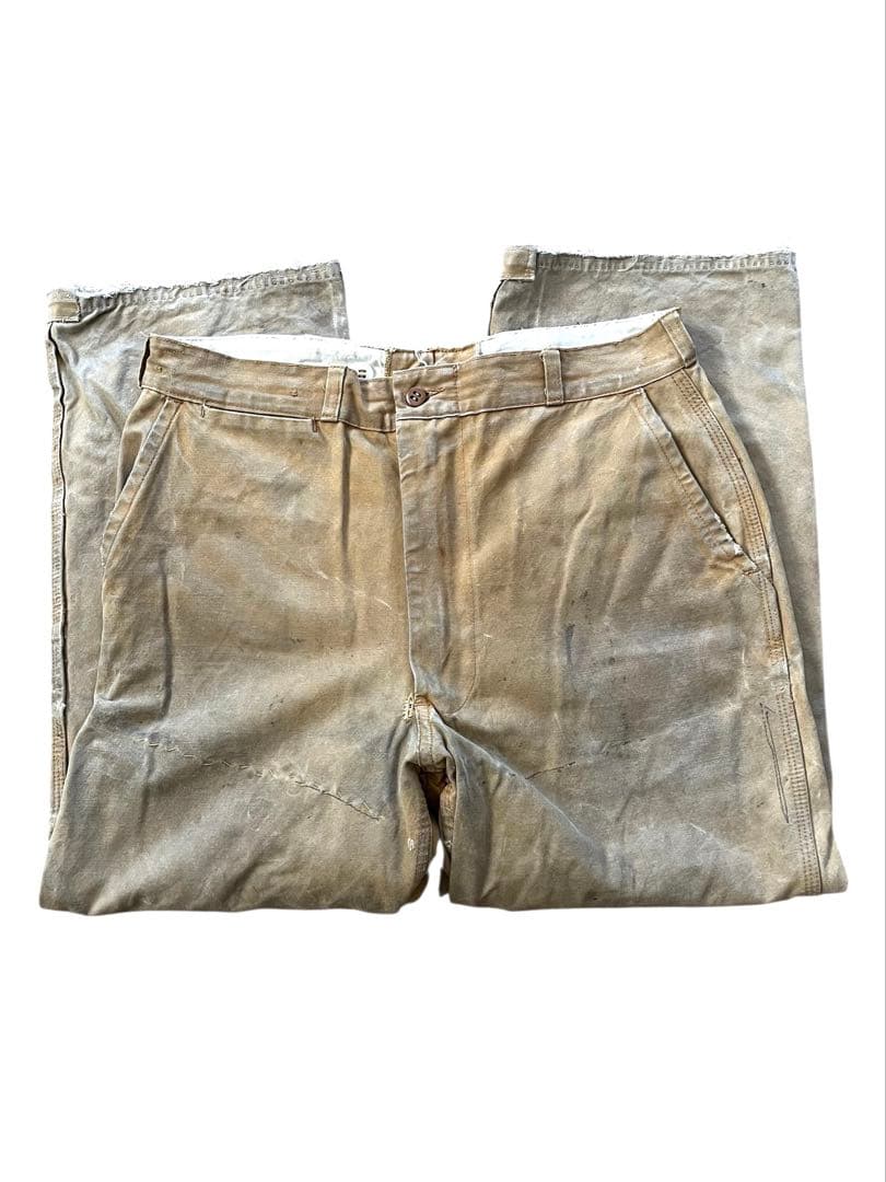▪️vintage 50's 60's ダックワークパンツ w33茶ブラウン