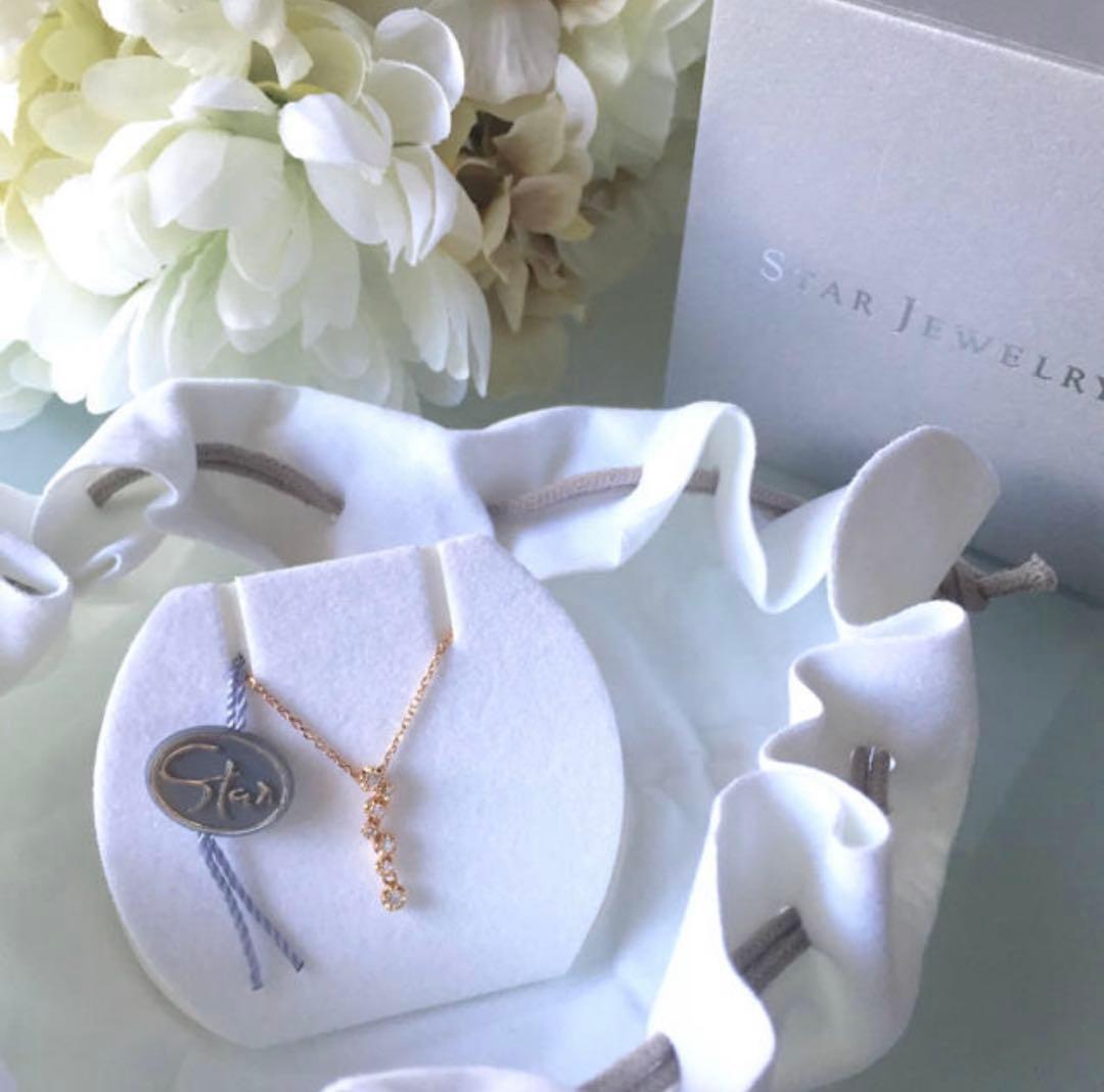 美品　STAR JEWELRY K18 ダイヤモンドネックレス