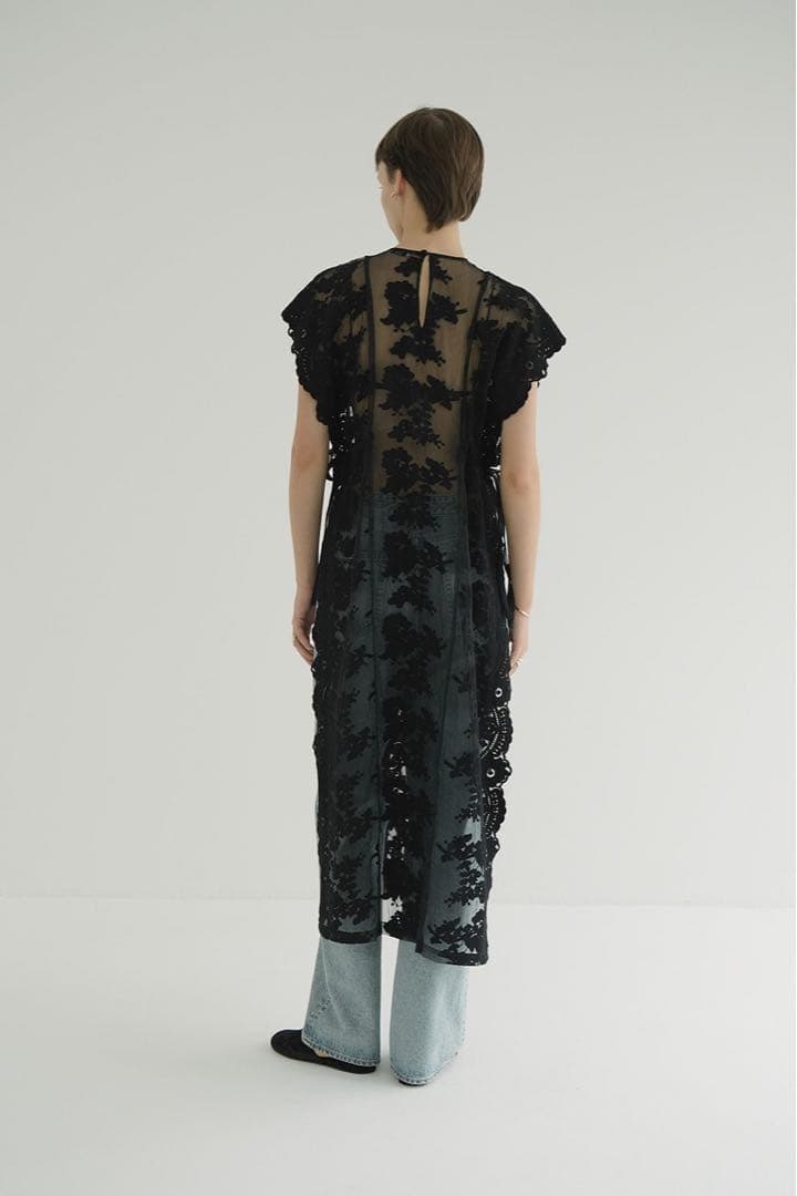 ワンピース CLANE FLOWER SHEER LACE LONG TOPS